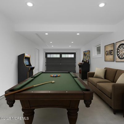 Billiard Table, Game Room, Interior, Recessed Lighting