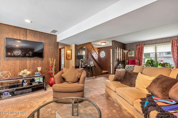 Interior, Living room, Recessed Lighting, Wooden Walls