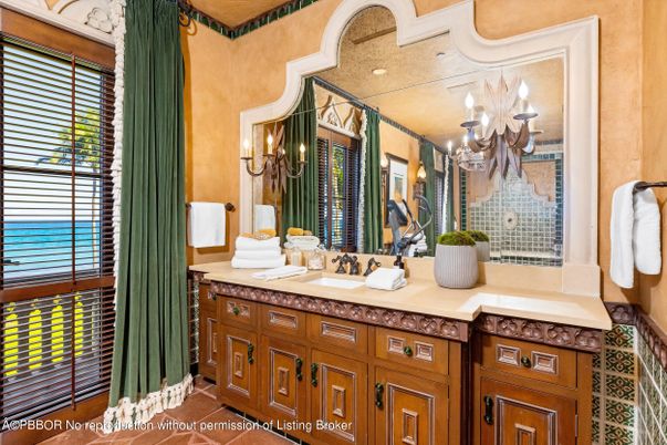 Bathroom, Chandelier, Dual Sink Vanities, Interior, Recessed Lighting