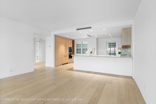 Empty room, Interior, Kitchen, Recessed Lighting, Wood Texture Flooring