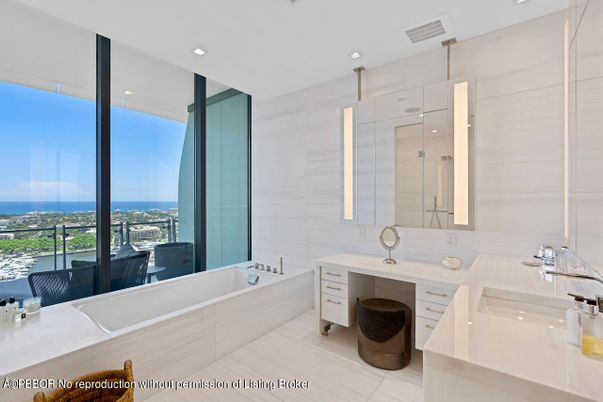 Bathroom, Dual Sink Vanities, Glass Shower, Interior, Recessed Lighting, Water