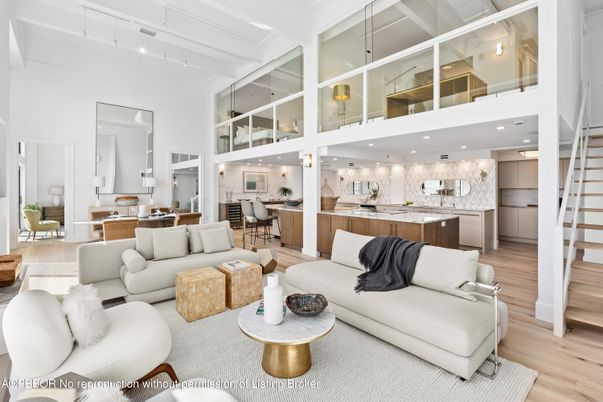 Dining room, Interior, Kitchen, Living room, Pendant Lights, Recessed Lighting, Stainless Steel Appliances, Wood Texture Flooring