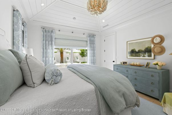 Bedroom, Interior, Pendant Lights, Recessed Lighting, Wood Texture Flooring