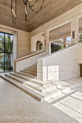 Interior, Pendant Lights, Stone Walls, Wooden Ceilings