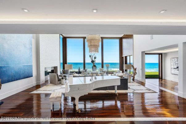 Fireplace, Interior, Living room, Recessed Lighting, Water, Wood Texture Flooring