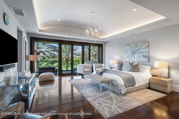 Bedroom, Interior, Pendant Lights, Recessed Lighting, Wood Texture Flooring