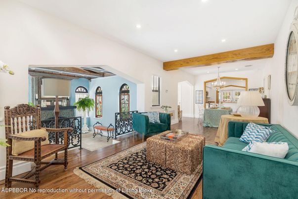 Chandelier, Dining room, Interior, Living room, Recessed Lighting, Wooden Beams, Wood Texture Flooring