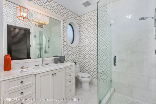 Bathroom, Glass Shower, Interior, Marble Walls