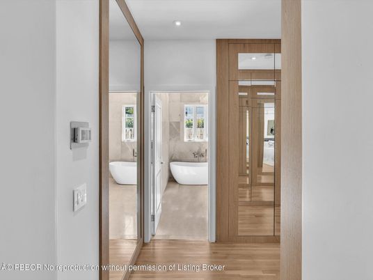Bathroom, Interior, Recessed Lighting, Wood Texture Flooring