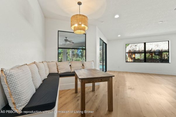 Chandelier, Home Office, Interior, Recessed Lighting, Wood Texture Flooring