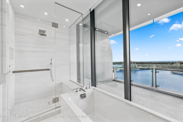 Bathroom, Glass Shower, Interior, Marble Walls, Recessed Lighting, Water
