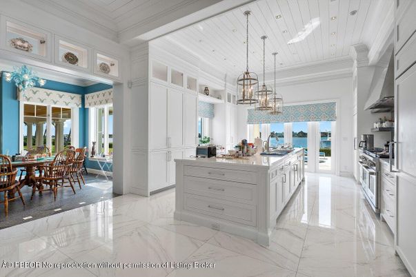 Dining room, Interior, Marble, Pendant Lights, Water