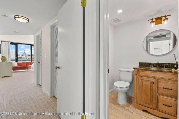 Bathroom, Interior, Recessed Lighting, Wood Texture Flooring