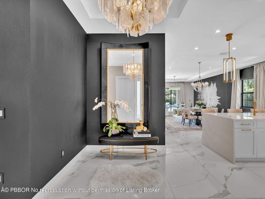 Chandelier, Dining room, Interior, Marble, Recessed Lighting