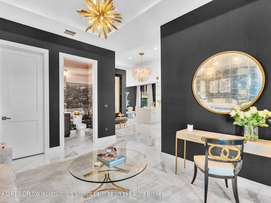 Chandelier, Interior, Marble, Recessed Lighting