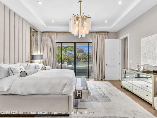 Bedroom, Interior, Pendant Lights, Recessed Lighting, Wood Texture Flooring