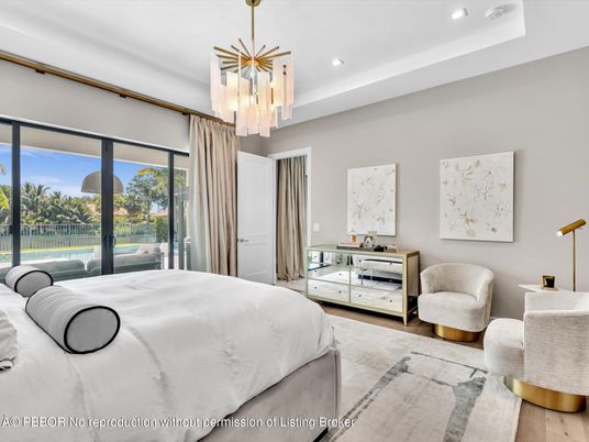 Bedroom, Interior, Pendant Lights, Recessed Lighting, Wood Texture Flooring