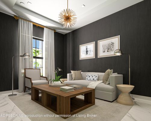 Interior, Living room, Marble, Pendant Lights, Recessed Lighting