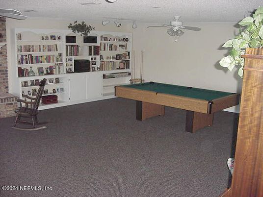 Billiard Table, Game Room, Interior, Stone Walls