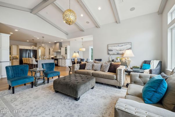 Interior, Kitchen, Living room, Pendant Lights, Recessed Lighting, Stainless Steel Appliances, Wood Texture Flooring
