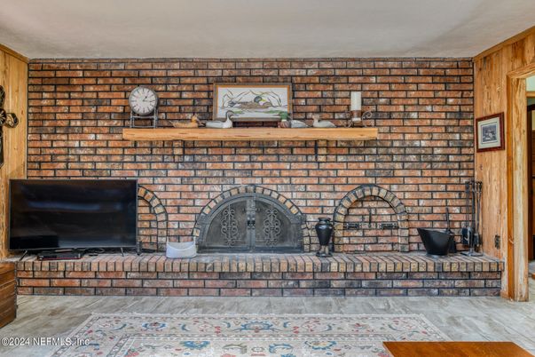 Fireplace, Interior, Stone Walls, Wooden Walls
