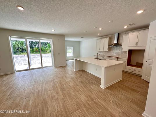 Interior, Kitchen, Recessed Lighting, Wood Texture Flooring