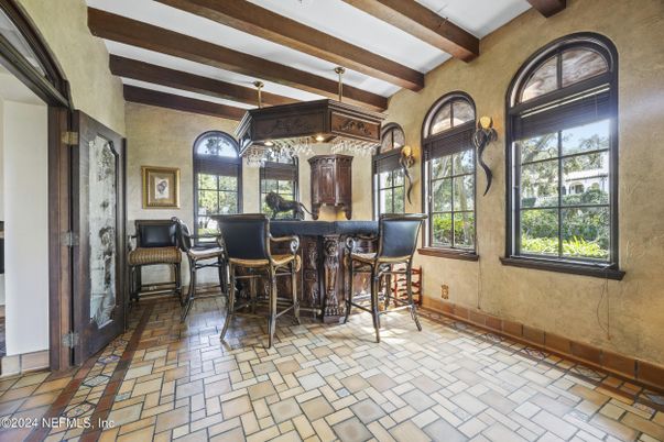 Chandelier, Interior, Pendant Lights, Wooden Beams
