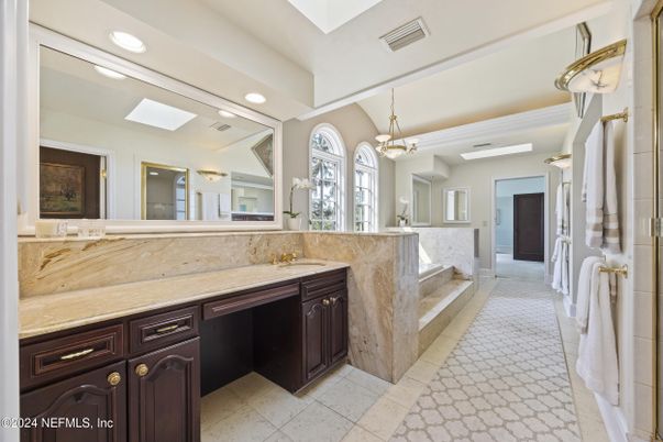 Bathroom, Chandelier, Interior, Recessed Lighting