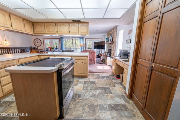 Dining room, Fireplace, Interior, Kitchen, Living room