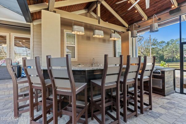 Dining room, Interior, Pendant Lights, Wooden Beams, Wooden Ceilings