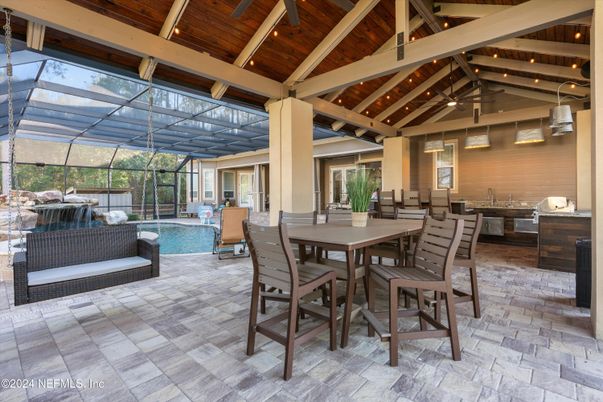 Dining room, Glass Ceilings, Interior, Pool, Sun Room, Wooden Beams, Wooden Ceilings
