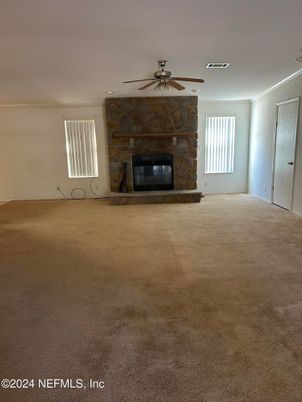 Empty room, Fireplace, Interior