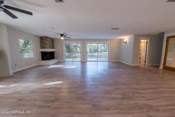 Empty room, Fireplace, Interior, Wood Texture Flooring
