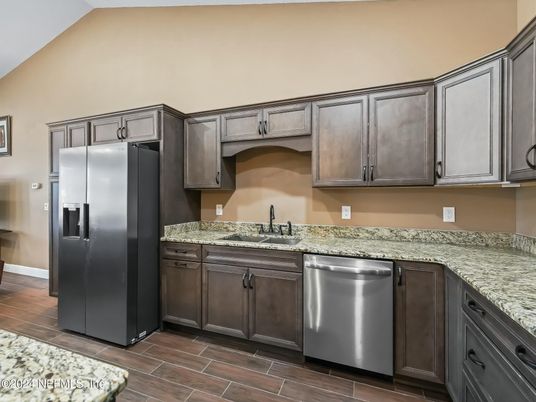 Interior, Kitchen, Wood Texture Flooring
