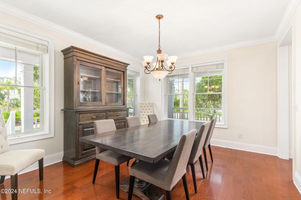 Chandelier, Dining room, Interior, Wood Texture Flooring