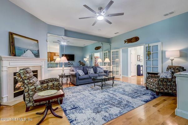 Fireplace, Interior, Living room, Wood Texture Flooring