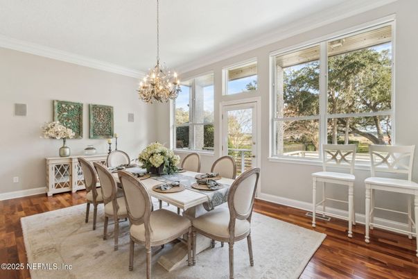 Chandelier, Dining room, Interior, Wood Texture Flooring