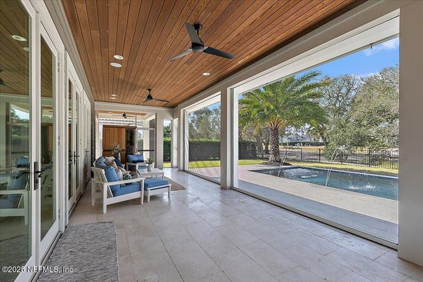 Interior, Recessed Lighting, Sun Room, Wooden Ceilings