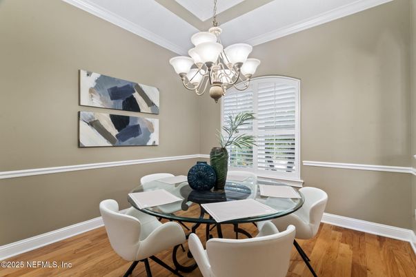 Chandelier, Dining room, Interior, Wood Texture Flooring