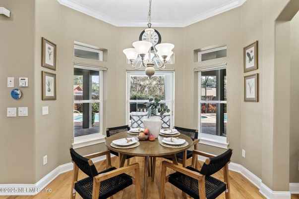 Chandelier, Dining room, Interior, Wood Texture Flooring