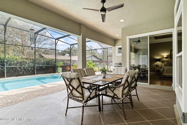 Dining room, Glass Ceilings, Interior, Pool, Recessed Lighting, Sun Room