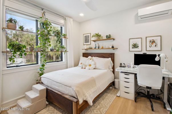Bedroom, Home Office, Interior, Recessed Lighting, Wood Texture Flooring