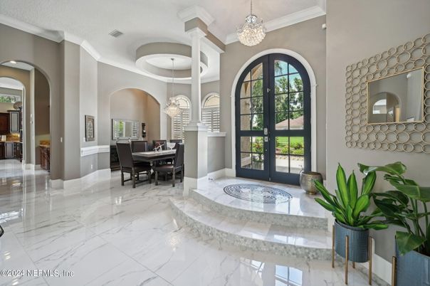 Chandelier, Dining room, Interior, Marble, Pendant Lights