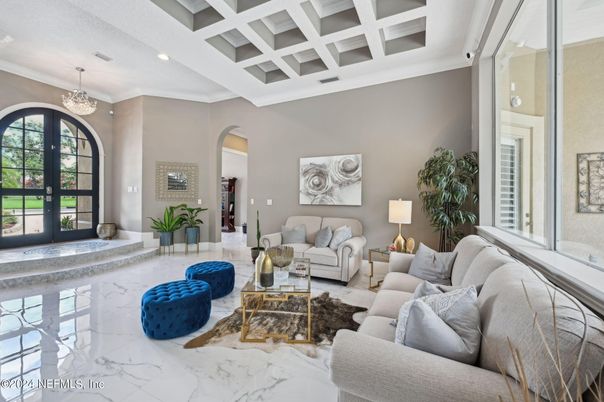 Chandelier, Interior, Living room, Marble, Recessed Lighting