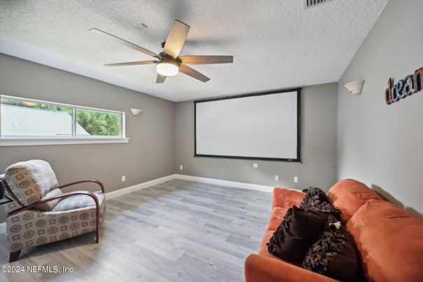 Interior, Projection Screen, Wood Texture Flooring