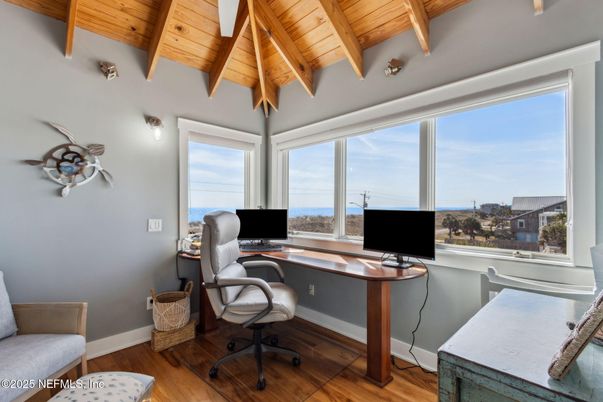 Home Office, Interior, Wooden Beams, Wooden Ceilings, Wood Texture Flooring