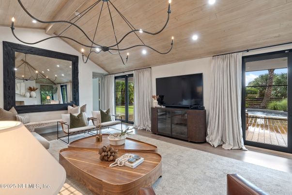Interior, Living room, Recessed Lighting, Wooden Ceilings, Wood Texture Flooring