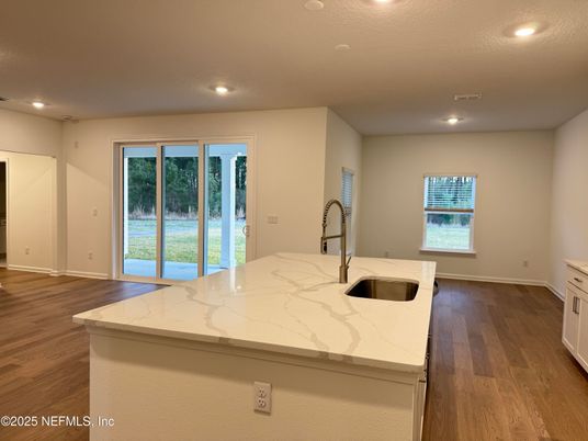 Interior, Kitchen, Recessed Lighting, Wood Texture Flooring