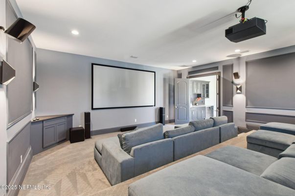 Interior, Projection Screen, Recessed Lighting, Theatre Room