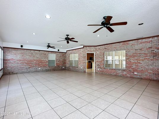 Empty room, Interior, Recessed Lighting, Stone Walls